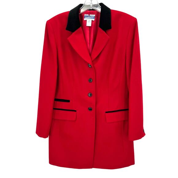 Pendleton velvet collar women’s wool long blazer coat - Holidays